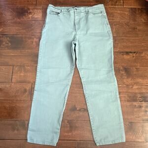 Gloria Vanderbilt Jeans Womens 18 Sage Green Amanda Straight Stretch Denim